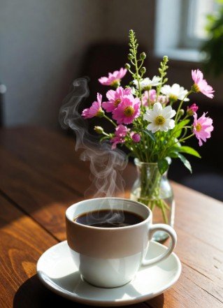 Good Morning Coffee and Flowers1