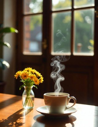 Good morning with coffee and sunshine5