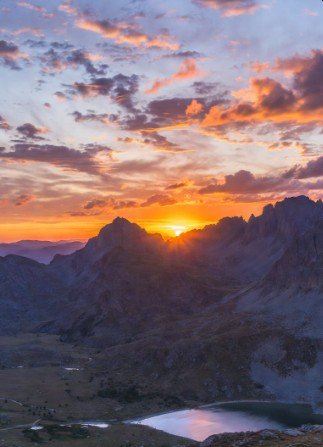 Beautiful sunrise over mountain landscape