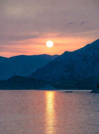 Beautiful sunrise over mountain landscape