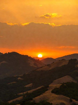 Beautiful sunrise over mountain landscape