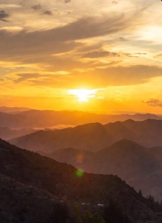 Beautiful sunrise over mountain landscape