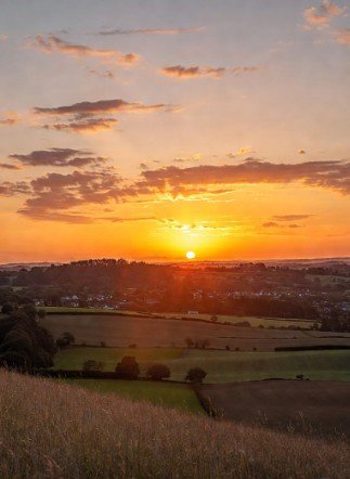 Peaceful countryside sunrise photography
