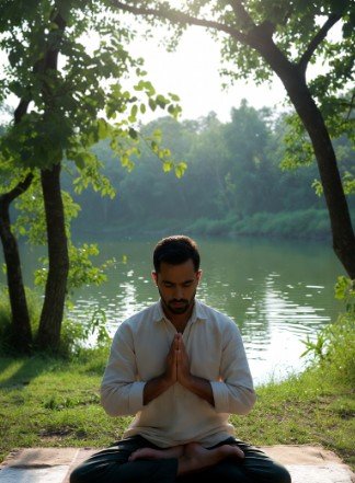 Chanting morning mantras5