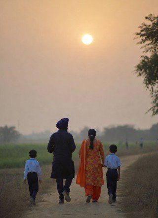 Punjabi Family Heading to Gurudwara at Dawn2