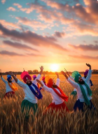 Sunrise Bhangra Dance in Wheat Fields1