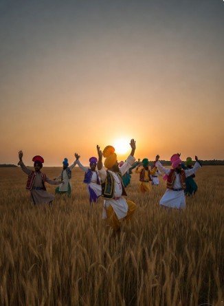Sunrise Bhangra Dance in Wheat Fields2