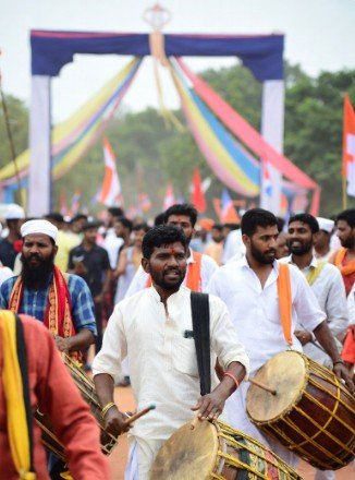Traditional Drummers Welcoming Baisakhi Day2
