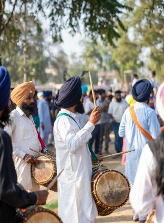 Traditional Drummers Welcoming Baisakhi Day4