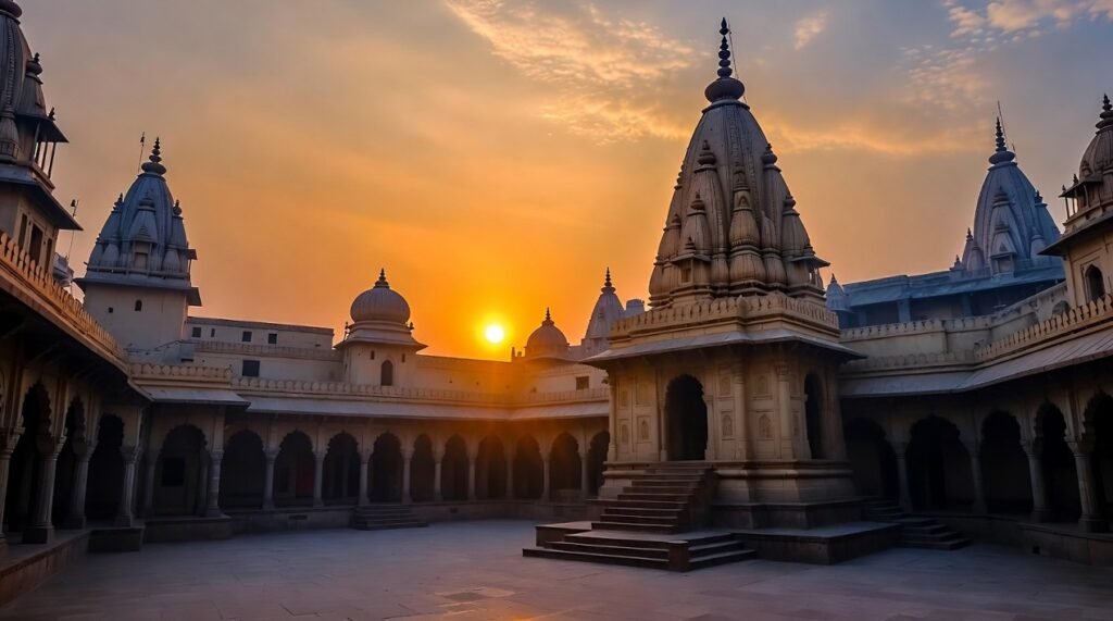 The Temple Courtyard Bathed in Morning Light